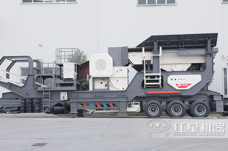 車載移動碎石機：移動顎破機，石頭一段粗碎加工