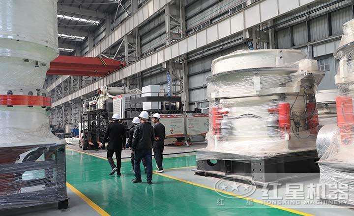 多缸液壓圓錐破碎機，自動化程度高，液壓馬達調整排料口