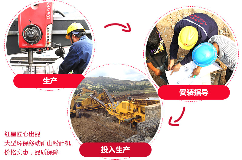 紅星大型環(huán)保礦山移動粉碎機價格實惠 