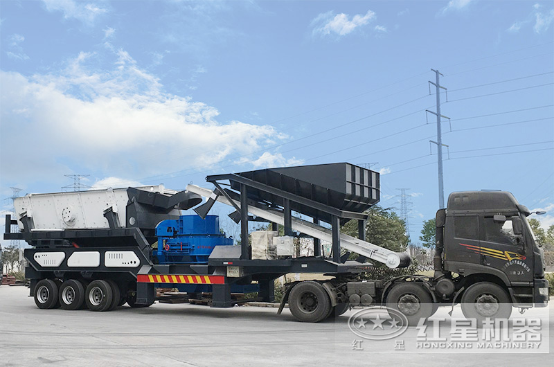 輪胎式移動車載打砂機，車頭拉著走，輕松上路安裝便捷